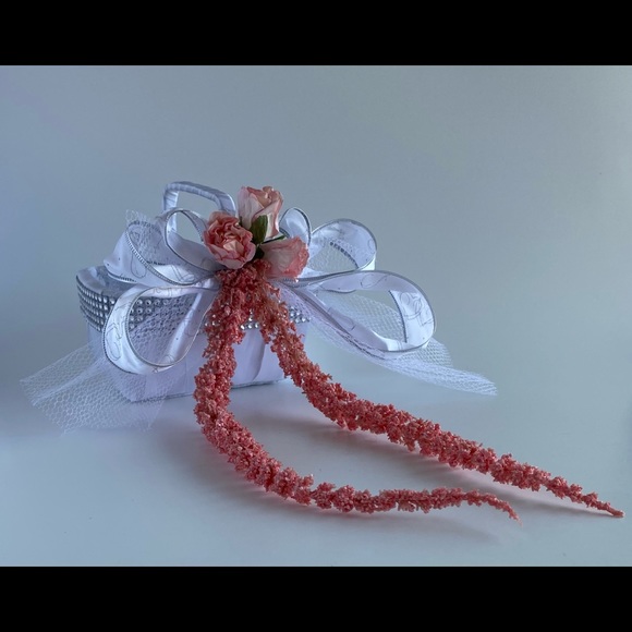 Handmade Coral Pink Flower Girl Basket - Picture 8 of 14